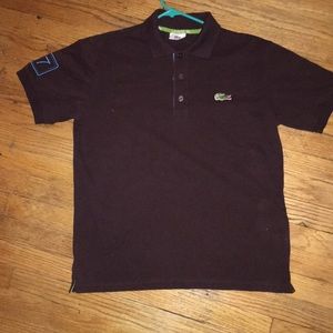 Violet, blue and green Lacoste polo shirt